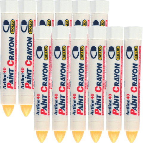 Artline 40 Box 12 Permanent Paint Crayon (Solid Yellow)