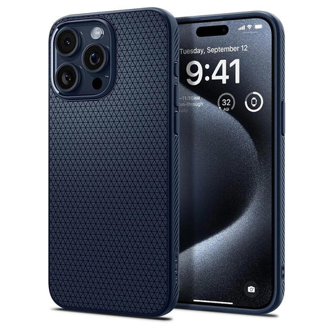 SPIGEN Liquid Air Case for iPhone 15 Pro Max (Navy Blue)