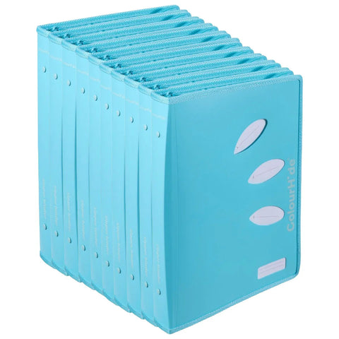 ColourHide Zip Binder A4 2 D-Ring 25mm Bulk Pack of 10 (Sky Blue)