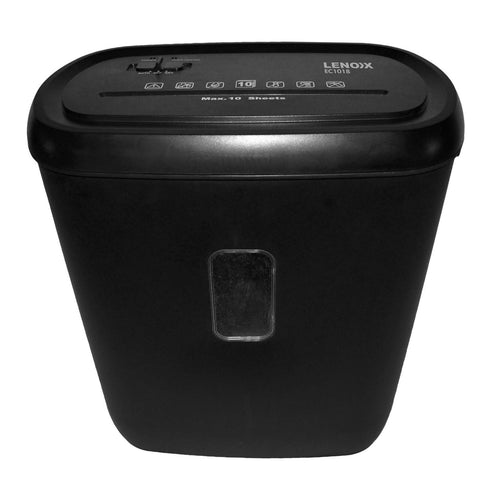 Lenoxx 10 Sheet Cross Cut Paper Shredder Machine (Black) 21L Capacity