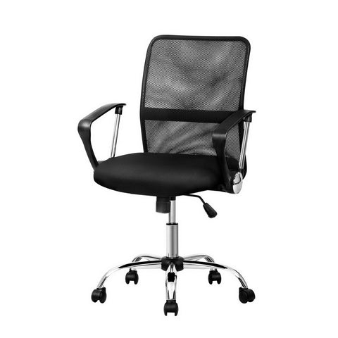 Artiss Mesh Office Chair Mid Back (Black)