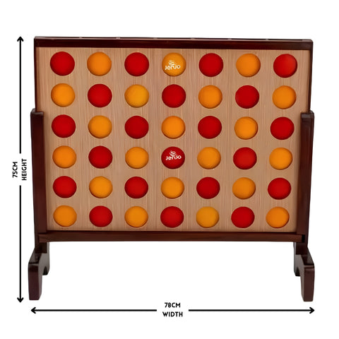 Jenjo Games Mega 4 Hardwood Connect Four Game Set - 75x79cm
