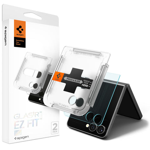 Spigen Samsung Galaxy Z Flip 7 GLAS.tR EZ Fit HD 2PCS Glass Screen Protector - Clear