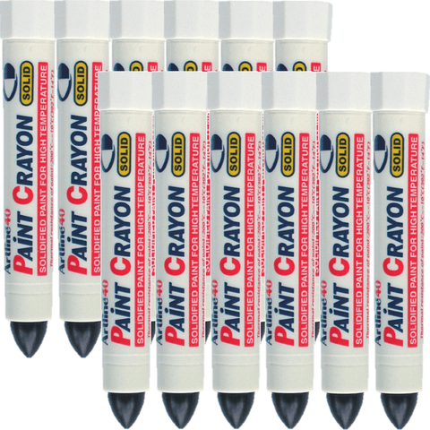Artline 40 Box 12 Permanent Paint Crayon (Solid Black)