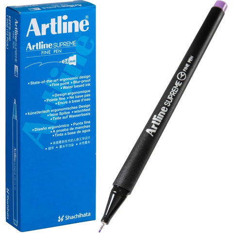 Artline Supreme Fineline Pen 0.4mm Pastel Box of 12 (Purple)