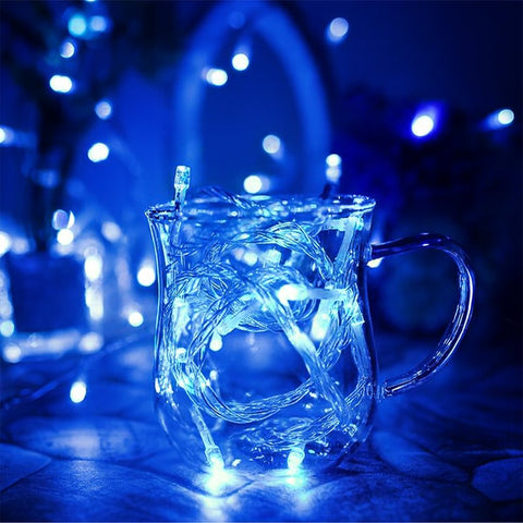 Lexi Lighting Battery Operated 50 LED String Light Clear Cable - Blue