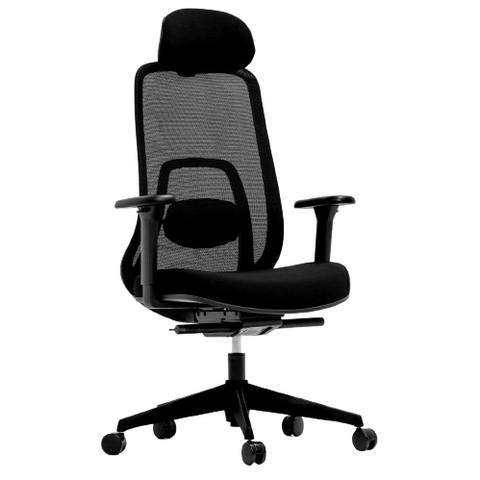 Desky Regal Mesh Office Chair - Carbon Black / Headrest