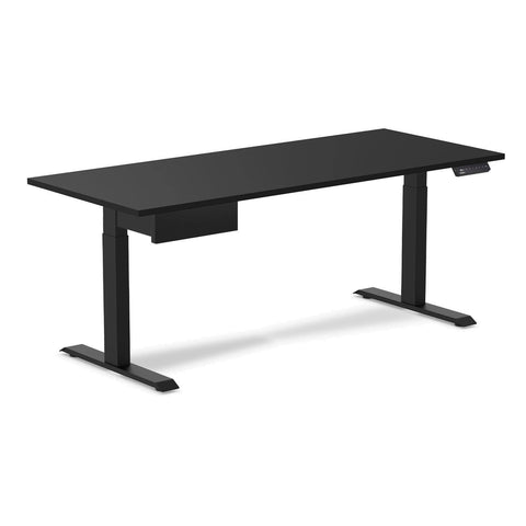 Desky Single Standing Desk With Drawer - Black / 1800x750mm / Matte Black