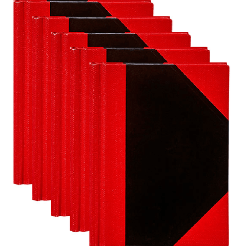 Spirax 5 Pack 100 Leaf Notebook Casebound Ruled Black/Red (A5)