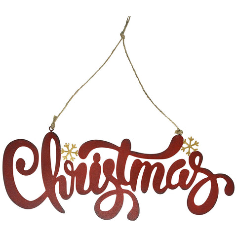 LVD Metal/Jute Christmas Hanger Xmas Holiday Decor Ornament 31x11.5cm Red