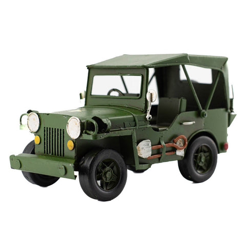 Boyle Metal Display Jeep with Canopy Handmade Ornament Home Decor 17cm