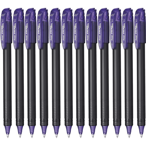 Pentel Box 12 EnerGel BL417 Gel Roller Pen 0.7mm (Violet Purple)