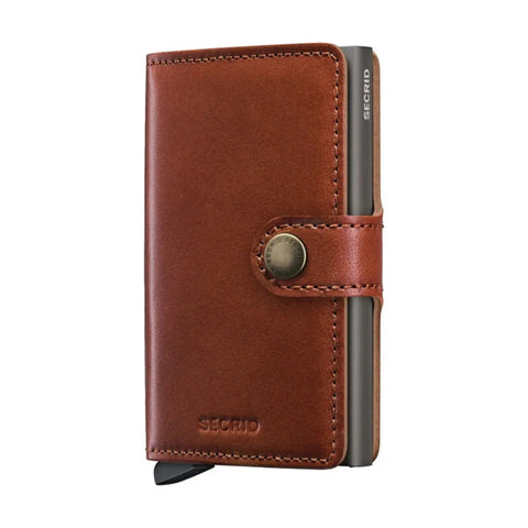 Secrid Miniwallet Compact RFID Mens Travel Wallet European Leather Texano Saddle
