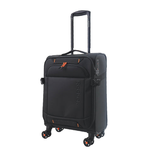 Reebok Pro Cabin Leather Film Soft Shell Suitcase Travel Lauggage 54cm Black