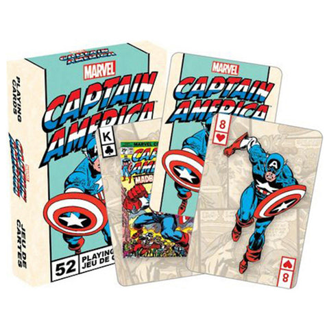 Aquarius 54-Pieces Marvel Captain America Retro Playing Cards Poker Family Deck 3y+