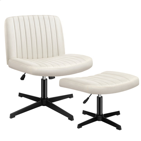 ALFORDSON Office Chair Computer Executive Seat Work Ottoman Velvet (Beige)
