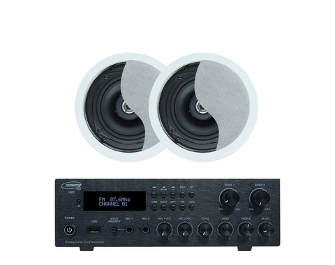 Weconic Bluetooth Amplifier 5.25" Ceiling Speaker Package Cafe Restaurant 182C+SA350W -