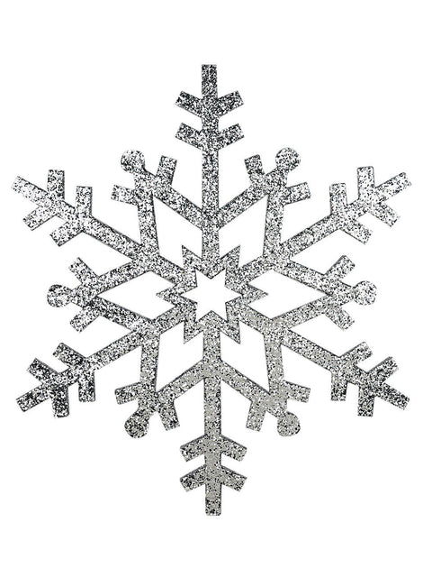 Christmas Warehouse - DISP2505 Imperial Silver & Laser Snowflake Large Display Ornament | 80cm Silver with Holographic Rainbow