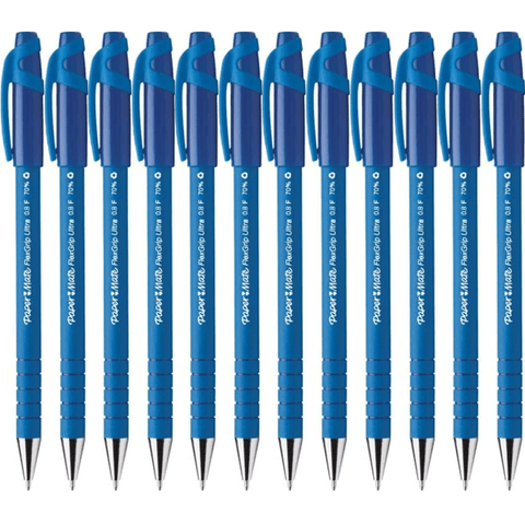 Papermate Flexgrip Ultra Ballpoint Pen Fine (Blue) [Box 12]