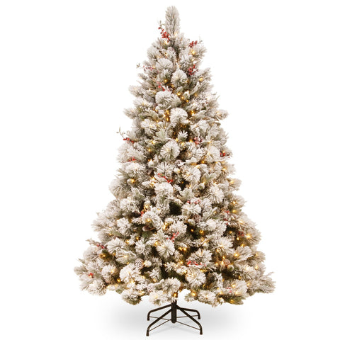 Christabelle 2.7m 9ft Snowy Bedford Christmas Tree with LED Lights