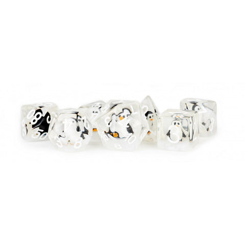 Fanroll By Metallic Dice Games MDG Resin 16mm Polyhedral Dice Set - Penguin
