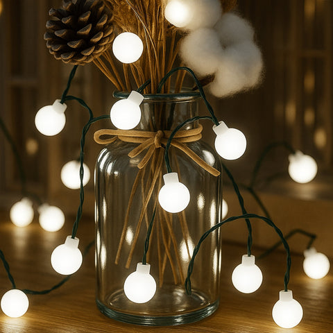 Lexi Lighting 300 LED Cluster Lights with Cherry Balls - White