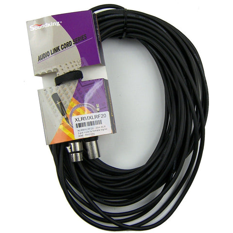 SoundKing XLRMXLRF20 - 20m XLR 3 pin male to female signal lead