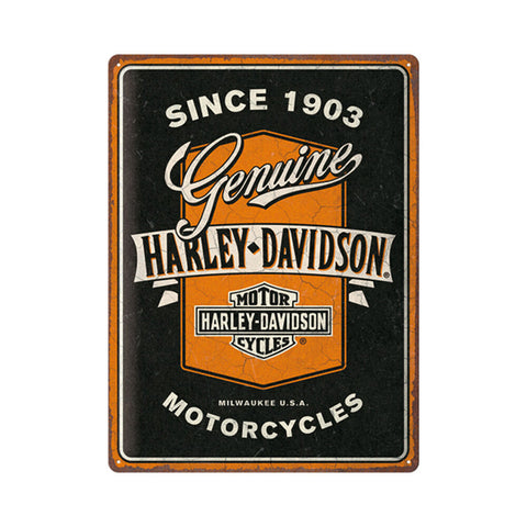 Nostalgic-Art Sign Plaque Harley-Davidson Genuine Motorcycles Ribbon 30x40cm