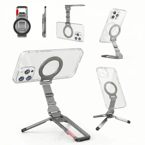 ZLOS PS11 Magnetic Tripod Phone Stand with Auto-Rebound Carabiner