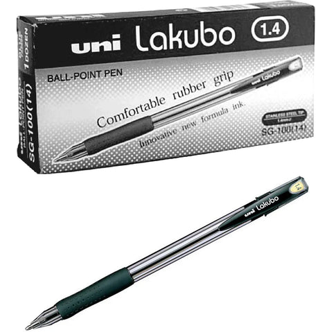 Uni-Ball Lakubo SG-100 Ballpoint Pen Medium 1.4mm Broad Box of 12 (Black)