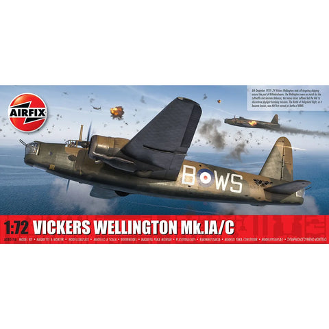 Airfix 1/72 Vickers Wellington MK.IA/C Bomber Scaled Plastic Model Kit