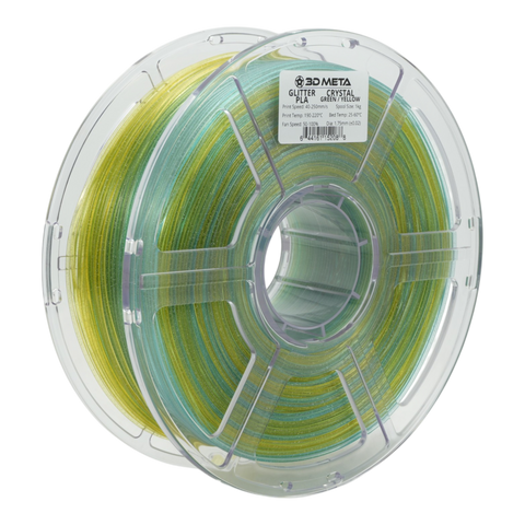 3D META Glitter PLA 3D Printing Filament - Crystal Green / Yellow