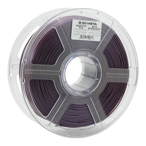 3D META Galactic PLA 3D Printing Filament - Rich Burgundy