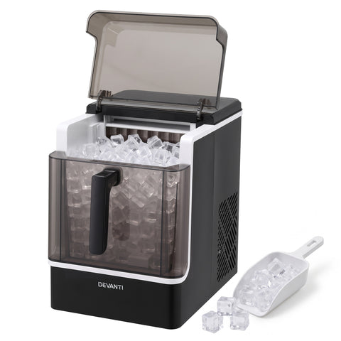 Devanti Ice Maker 23kg Portable Basket Square Cube Machine Black