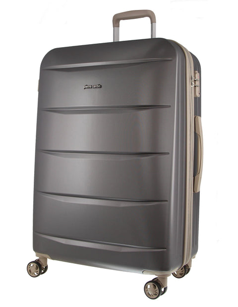 Pierre Cardin 4 Wheel Cabin Hard-Shell Travel TSA Lock Suitcase 80cm Graphite