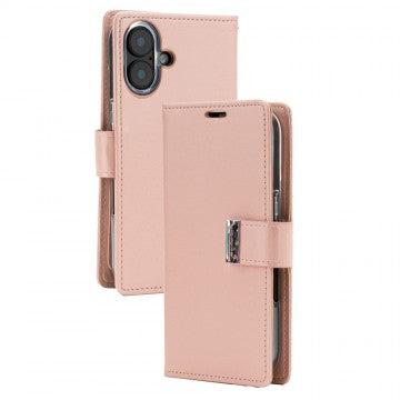 Goospery Rich Diary for iPhone 17 - Rose Gold, Magsafe