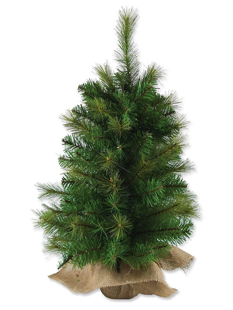 Christmas Warehouse - TREETT18 65cm Balsam Pine & Fir Needle Tabletop Tree | 104 Tips & Burlap Base Green