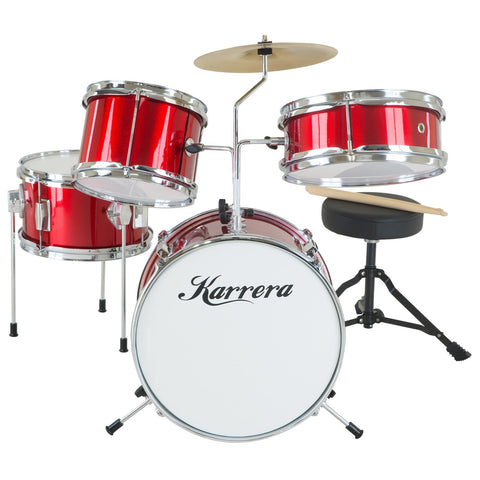 Karrera Childrens 4-Piece Drum Kit (Red)
