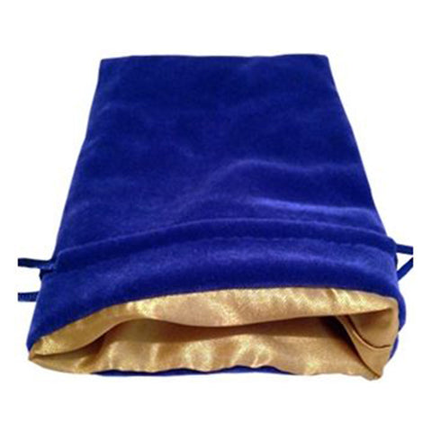 Metallic Dice Games MDG Velvet Dice Bag with Gold Satin Lining - Blue