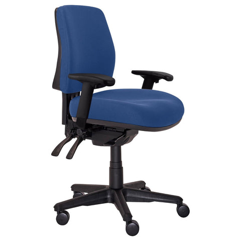 Buro Roma 3 Lever Mid Back With Seat Slide With Arms Navy
