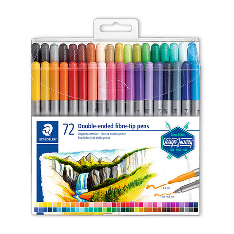 Staedtler Double ended Fibre Pen (Assorted) [Wallet 72]