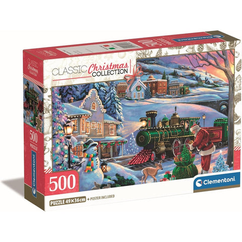 Clementoni Puzzle Christmas Train Poster Included 500-Pieces