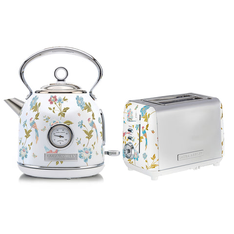 Laura Ashley 1.7L Kettle and 2 Slice Toaster Combo (Elveden White)