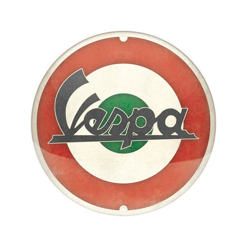 Nostalgic-Art Round Vespa Logo Italian Metal Decorative Sign Plaque 35x35x0.5cm