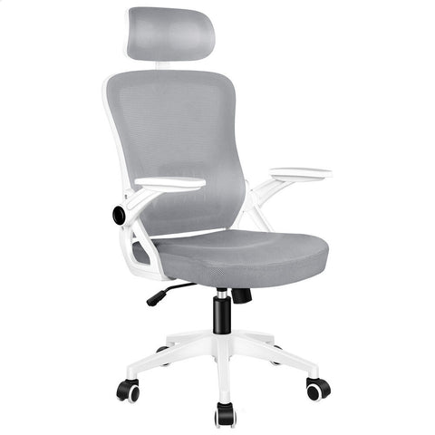 ALFORDSON Mesh Office Chair Executive Fabric Seat Tilt Computer (White Grey)
