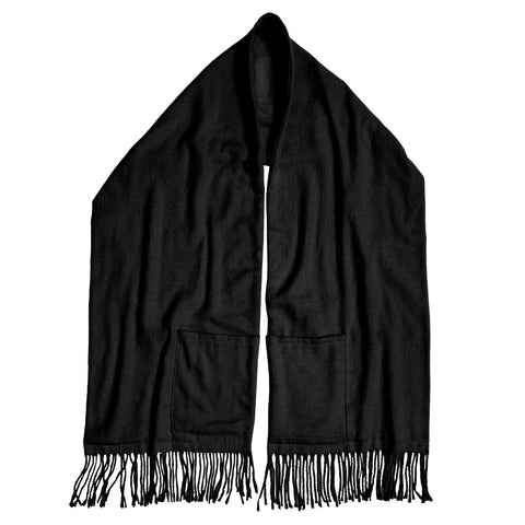 Sash and Bloom WinterWarm Heated Scarf Super-Soft with Built-In Pockets (Black)
