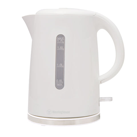 Westinghouse WHKE12K 1.7 L Electric Kettle with Silver-Trim Base (White)
