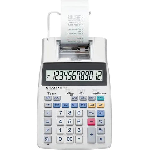 Sharp EL-1750V 12 Digit Desktop Printing Calculator Printer