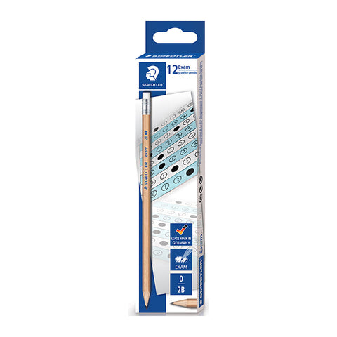 Staedtler Exam Natural 2B Pencil with Eraser Tip [Box 12]