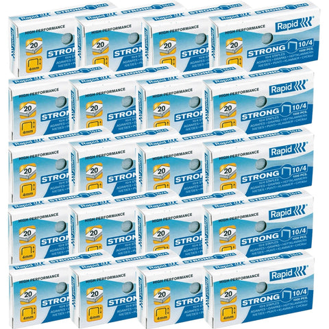Rapid Strong Staples 10/4 Box 1000 Pack 20